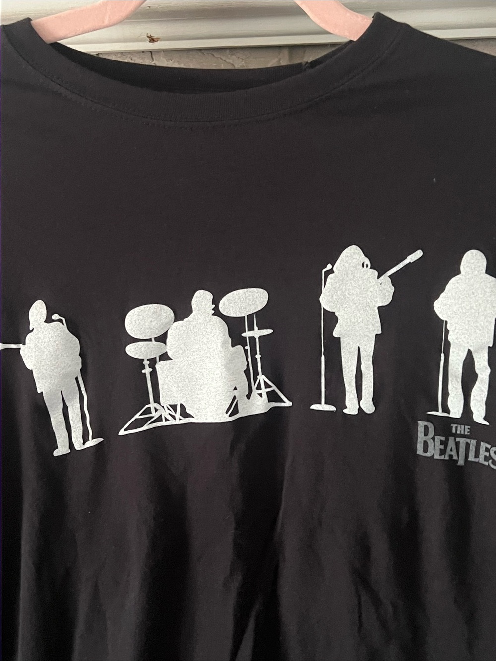 Black T-Shirt with White Beatles Silhouettes. Never worn but washed - Picture 2 of 3